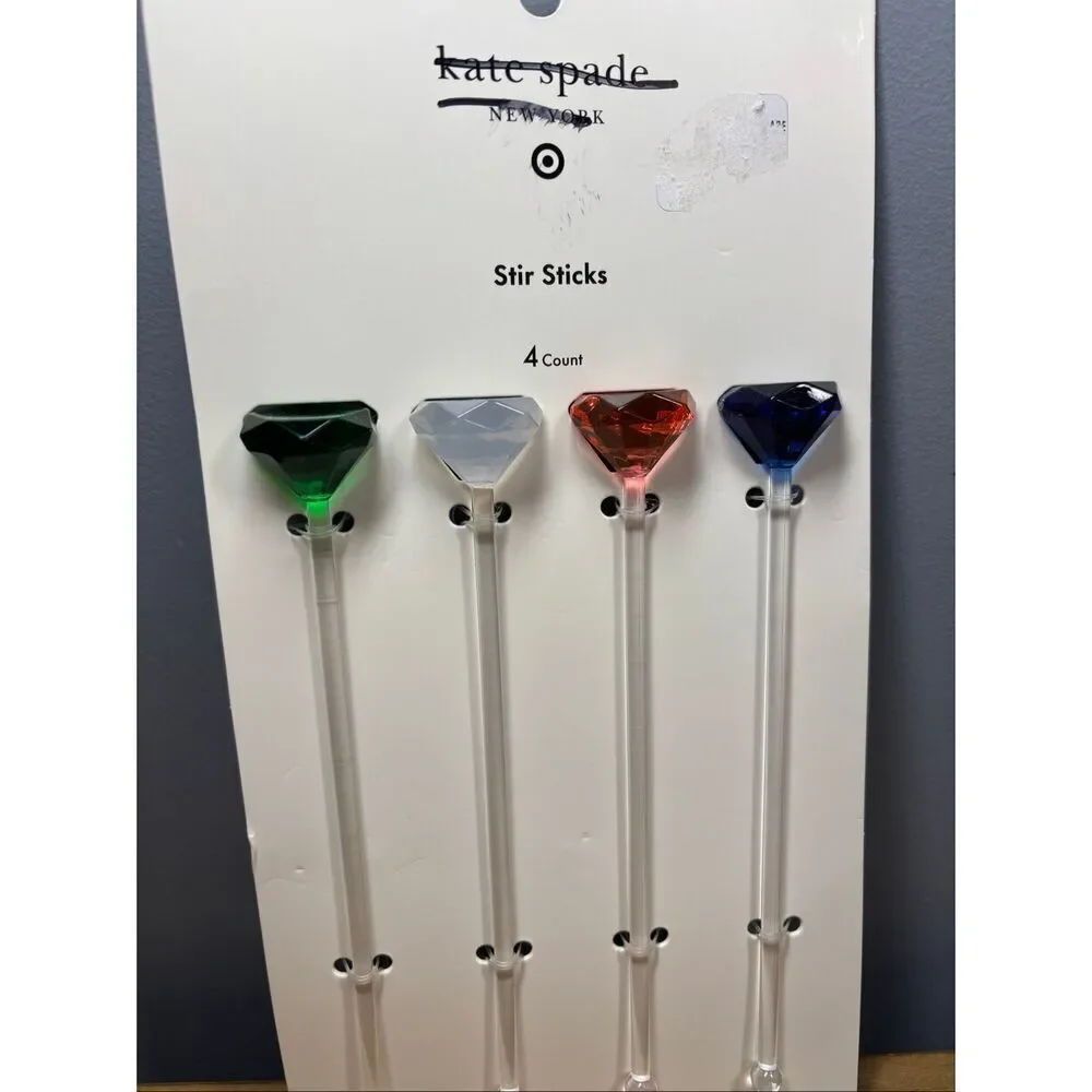Kate Spade Target Acrylic Gem Drink Stir Sticks